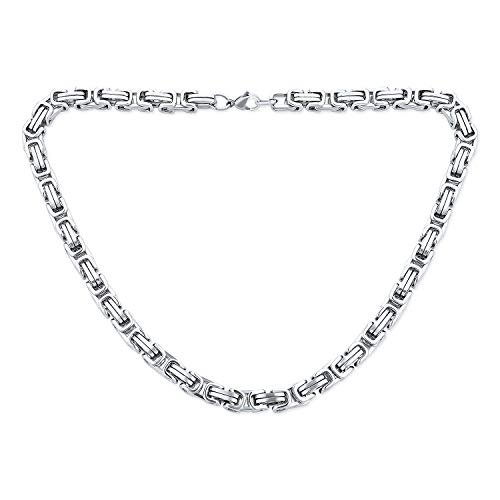 Bling Jewelry Mechaniker Byzantine Biker Schmuck Urban Doppelglieder Flexibler Schwerer Kettenhalskette Für Männer Im Silberton Aus Edelstahl 20 Zoll von Bling Jewelry