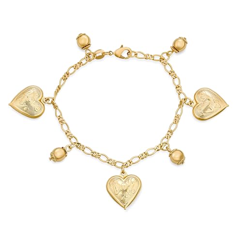 Bling Jewelry Nachricht Wörter Liebe Multi Herzen Charm Armband Für Frauen Teens 18K Vergoldetes Messing 7,5 Zoll Bling Jewelry Nachricht Wörter Liebe Multi Herzen Charm Armband Für Frauen Teens 18K Vergoldetes Messing 7,5 Zoll von Bling Jewelry
