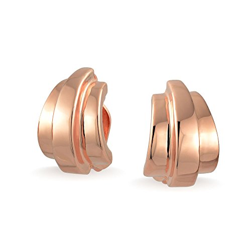 Geometrische Garnelen Halbhoop Clip On Ohrringe Für Frauen Ohne Gestochene Ohren Poliertes Roségoldbeschichtetes von Bling Jewelry