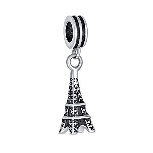 Bling Jewelry Paris Eiffelturm Wahrzeichen Urlaub Dangle Charm Perle Für Frauen Für Teenager. 925 Sterling Silber Passt Auf Europäisches Armband von Bling Jewelry