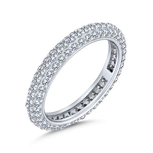 Pave CZ Kubischer Zirkon Stapelbar Eternity Jahrestag Hochzeit Kuppel Band Ring Für Frauen Sterling Silber von Bling Jewelry