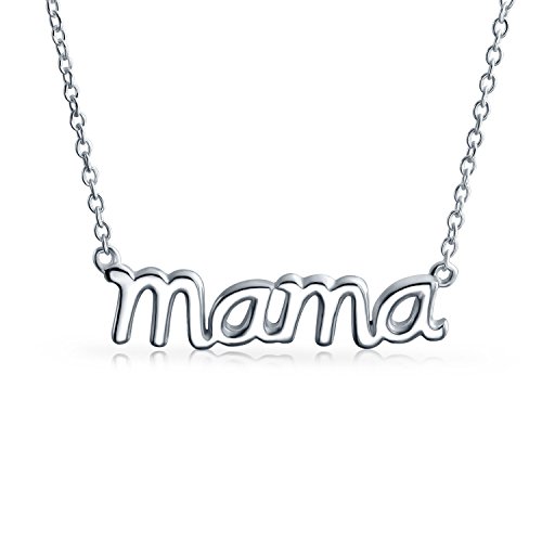 Bling Jewelry Personalisierte Name Vergoldet Talk Bahnhof Anhänger Mama Wort Halskette Für Mutter Für Frauen Poliert .925 Sterling Silber von Bling Jewelry