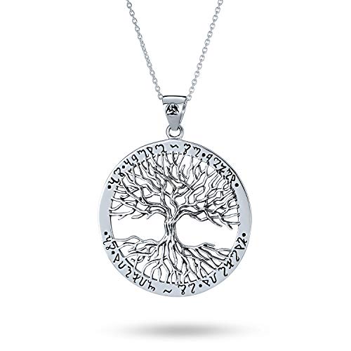 Bling Jewelry Runde Kreismedaillon Runensymbole Wiccan Baum Des Lebens Anhänger Halskette Für Frauen Für Teenager Oxidiertes .925 Sterling Silber von Bling Jewelry