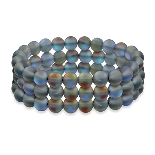 Bling Jewelry Satz Von 3 Regenbogen Schillernde Erstellt Blauen Mondstein Runde Perle 8Mm Stacking Strand Stretch Armband Für Frauen Männer Teen Unisex Bling Jewelry Satz Von 3 Regenbogen Schillernde Erstellt Blauen Mondstein Runde Perle 8Mm Stacking Strand Stretch Armband Für Frauen Männer Teen Unisex von Bling Jewelry