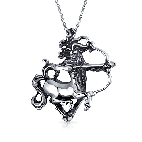 Bling Jewelry Vintage Schütze Bogenschütze Sternzeichen Astrologie Horoskop Anhänger Halskette .925 Sterling Silber Für Frauen Männer von Bling Jewelry