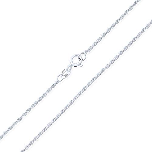 Bling Jewelry Seil-Gliederkette 2 Mm 30 Gauge Für Frauen Halskette .925 Sterling Silber Hergestellt In Italy 20 Zoll von Bling Jewelry