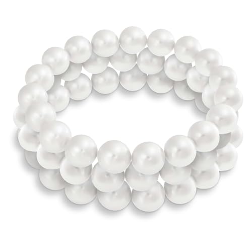 Bling Jewelry Set Aus DREI Klassischen Modischen Einfachen Stapelbaren Einsträngigen Dehnbaren Weißen Simulierten Perlenarmbändern Für Frauen Und Teenager 8MM Bling Jewelry Set Aus DREI Klassischen Modischen Einfachen Stapelbaren Einsträngigen Dehnbaren Weißen Simulierten Perlenarmbändern Für Frauen Und Teenager 8MM von Bling Jewelry