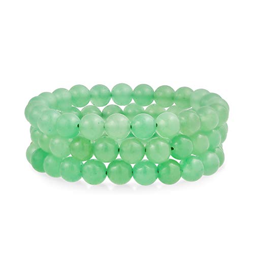 Bling Jewelry Set Aus 3 Halbedelsteinen Grüner Aventurin Runde Perle Ball 8Mm Stacking Strand Stretch Armband Für Frauen Männer Teen Bling Jewelry Set Aus 3 Halbedelsteinen Grüner Aventurin Runde Perle Ball 8Mm Stacking Strand Stretch Armband Für Frauen Männer Teen von Bling Jewelry