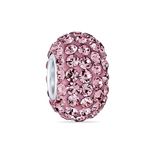 Solid Lilac Pink Crystal Spacer Bead Core 925 Sterling Silber Passend European Charm Armband für Frauen Für Teen von Bling Jewelry