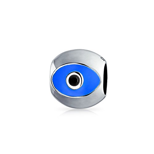 Bling Jewelry Spiritual Lucky Blue Silber Evil Eye Spacer Bead Charm .925 Sterlingsilber Core Fits European Charm-Armband Für Frauen For Teen von Bling Jewelry