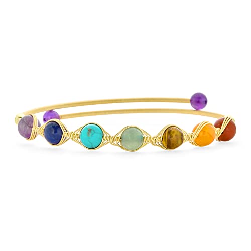 Bling Jewelry Spirituelle Multicolor Bunte Heilung Edelstein Yoga Draht Wickeln Perlen Strang Chakra Armreif Armbänder Gebet Meditation Entspannen Für Frauen Jugendlich 18K Vergoldet Bling Jewelry Spirituelle Multicolor Bunte Heilung Edelstein Yoga Draht Wickeln Perlen Strang Chakra Armreif Armbänder Gebet Meditation Entspannen Für Frauen Jugendlich 18K Vergoldet von Bling Jewelry