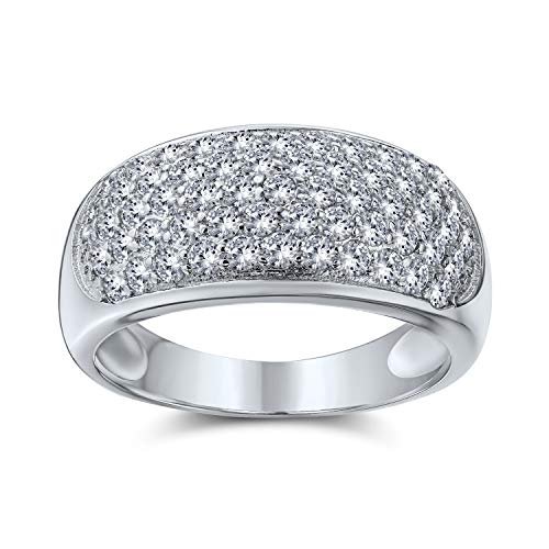 Personalisierte Micro Pave Aaa Cubic Zirconia Cocktail Jahrestag Breite Cz Pave Jahrestag Erklärung 1/2 Eternity Dome Hochzeit Band Ring Für Frauen .925 Sterling Silber Anpassbar von Bling Jewelry