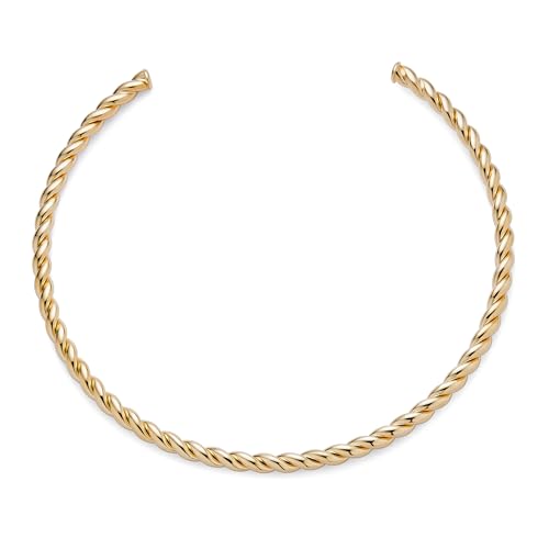 Bling Jewelry Traditionelle Kabelgedrehte Zopfseilkette Halsband Für Frauen Und Jugendliche Poliert Mit 14 Karat Vergoldetem Gelbgold von Bling Jewelry