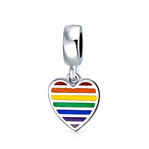 Bling Jewelry Unisex .925 Sterling Silber Inspiration Lgbtq Rights Symbol Regenbogen Disc Tag Herz Anhänger Perlen Charm Personalisiert Graviert Bling Jewelry Unisex .925 Sterling Silber Inspiration Lgbtq Rights Symbol Regenbogen Disc Tag Herz Anhänger Perlen Charm Personalisiert Graviert von Bling Jewelry