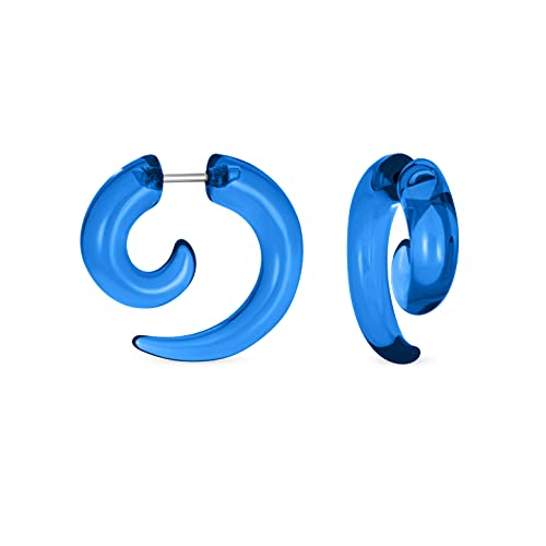 Unisex Durchsichtige Neonblaue Große Runde Wirbelspirale Tribal Fake Faux Ohrstecker Dehnungs Ohrringe Acrylharz Chirurgenstahl Frauen Männer Teenager Unisex Durchsichtige Neonblaue Große Runde Wirbelspirale Tribal Fake Faux Ohrstecker Dehnungs Ohrringe Acrylharz Chirurgenstahl Frauen Männer Teenager von Bling Jewelry