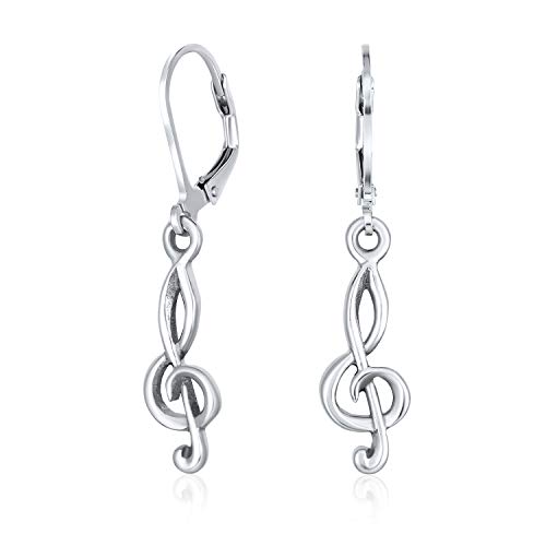 Musiklehrer Schüler Sänger Violinschlüssel Musiknote Hebelrückhängung Ohrringe Für Frauen Teenager .925 Sterling Silber von Bling Jewelry