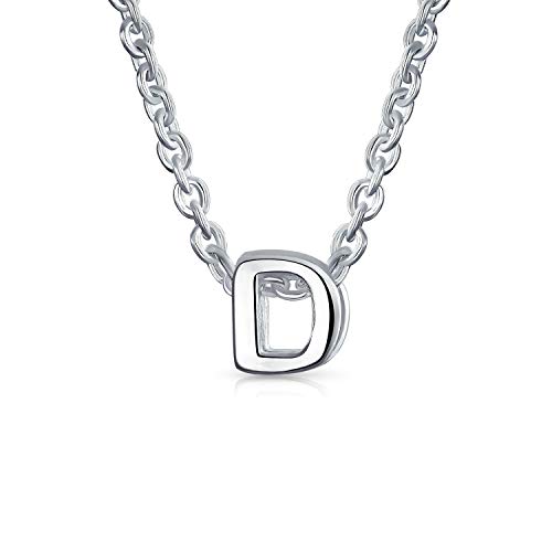 Bling Jewelry Winzige Bsperren Buchstaben Alphabet Anhänger A-Z Dainty .925 Sterling Silber Initiale Halskette Für Frauen Für Teenager Name Buchstabe D von Bling Jewelry