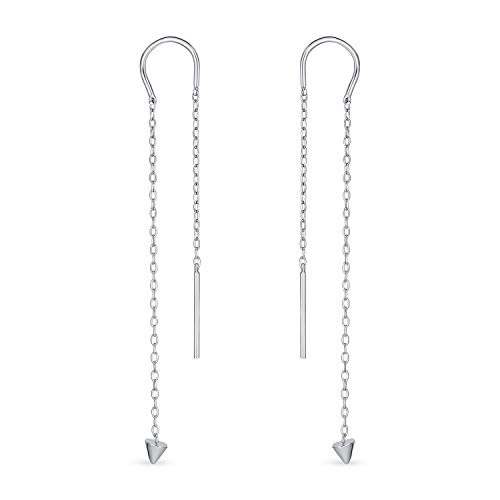 Minimalistische Geometrische Pfeilspitzen Kettenfaden Ohrringe Für Frauen Und Teenager Aus .925 Sterlingsilber von Bling Jewelry
