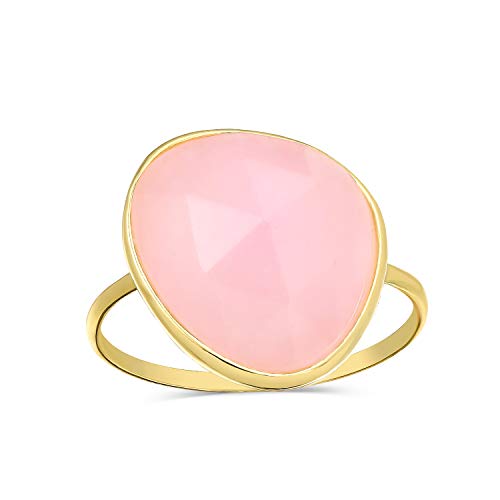 Boho Rosa Multifaceted Simulierte Erklärung Chalcedon Quarz Ring Für Frauen 14K Gold Plattiert Sterling Silber 1Mm Band von Bling Jewelry