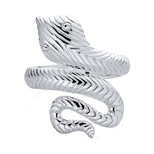 Boho Fashion Statement Retro Garten Tier Haustier Reptil Ägyptischen Wrap Coil Serpent Snake Ring Band Frauen .925 Sterling Silber von Bling Jewelry
