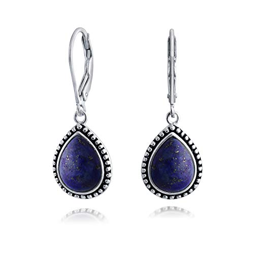 Boho Western Stil Blau Lapis Lazuli Semi Wertvoll Pear Shaped Träne Lever Back Baumelnd Drop Earrings For Freundin Teen Oxidized .925 Sterling Silver Boho Western Stil Blau Lapis Lazuli Semi Wertvoll Pear Shaped Träne Lever Back Baumelnd Drop Earrings For Freundin Teen Oxidized .925 Sterling Silver von Bling Jewelry