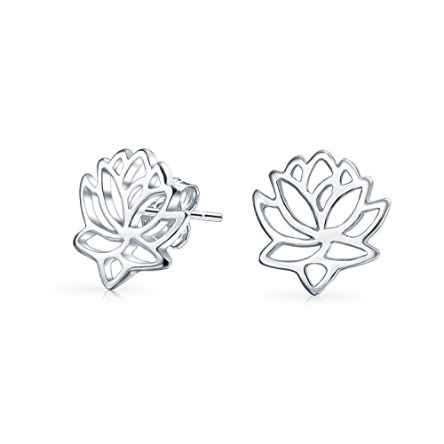 Blüten Offene Lilienblume Zen Buddhisten Lotus Ohrstecker Für Frauen Teens Yogi .925 Sterling Silber von Bling Jewelry