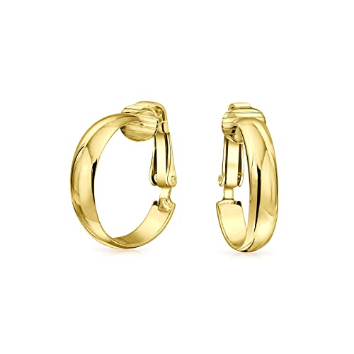 Klassische Einfache Polierte Leichte Clip-Ohrringe Für Frauen Ohne Ohrlöcher 14K Gelbgold .925 Sterling Silber .75 Durchmesser Klassische Einfache Polierte Leichte Clip-Ohrringe Für Frauen Ohne Ohrlöcher 14K Gelbgold .925 Sterling Silber .75 Durchmesser von Bling Jewelry