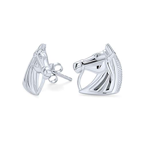 Cow Girl Reiter Vollblut Gewinner Pferdekopf Ohrstecker Hufeisen Halskette Western Schmuck für Frauen .925 Sterling Silber von Bling Jewelry