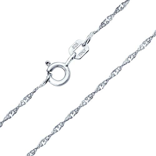 Bling Jewelry Dünne Singapur Twisted Seil Link Kette 1,5 Mm 020 Gauge Für Frauen Halskette .925 Sterling Silber Italienisch 24 Zoll von Bling Jewelry