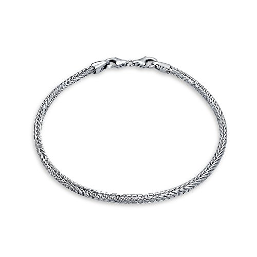 Einfache .925 Sterlingsilber Kette Fuchsschwanz Weizen Armband Für Starter Charme Passt Europäische Perlen Für Frauen 8 Zoll von Bling Jewelry