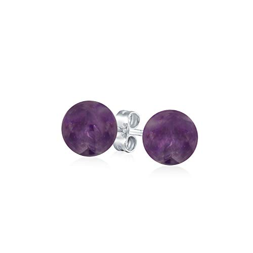 Einfache Edelstein Purpur Amethyst Runde Ball Ohrstecker Für Frauen 925 Sterling Silber 6MM Februar Geburtsstein von Bling Jewelry