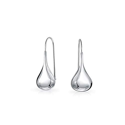 Einfache Puffed Teardrop Pear Shaped Rain Drop Ohrringe Für Frauen Fishhook Threader Polnischen Sterling Silber .75 Zoll von Bling Jewelry