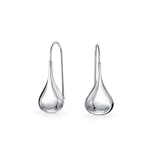 Einfache Puffed Träne Pear Shaped Regen Drop Ohrringe Für Frauen Fishhook Threader Polnisch Sterling Silber 1 Zoll von Bling Jewelry