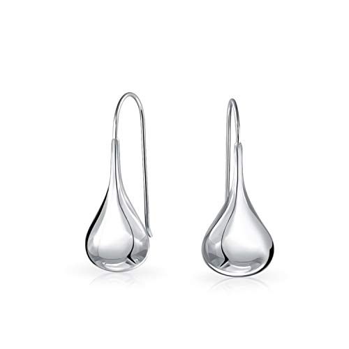Einfache Puffed Träne Pear Shaped Regen Drop Ohrringe Für Frauen Fishhook Threader Polnischen Sterling Silber 1,2 Zoll von Bling Jewelry