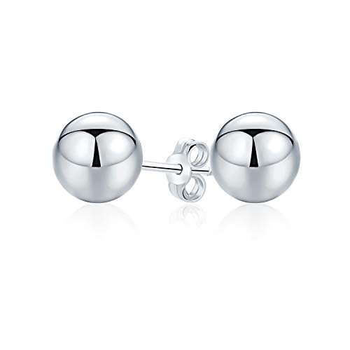 Einfache Runde Perle Kugel Ohrstecker Für Frauen Für Teenager Poliert .925 Sterling Silber 9Mm von Bling Jewelry