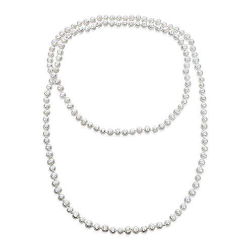 Bling Jewelry Flapper Hand Geknotet Endlose Schichtung Wrapping Weiß Süßwasser Kultiviert Lange Seil Perlenkette Für Frauen 36 Zoll von Bling Jewelry