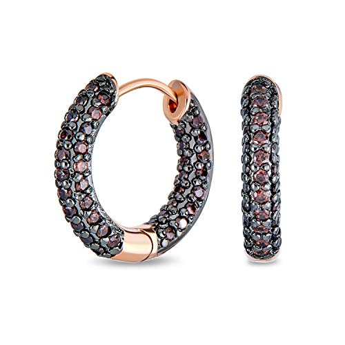Formelle Party Braun Pave Cz Inside Out Kleine Röhre Huggie Hoop Ohrringe Für Frauen Cubic Zirconia Schokolade Rosengold Schwarz Überzogen .75 Zoll Durchmesser Formelle Party Braun Pave Cz Inside Out Kleine Röhre Huggie Hoop Ohrringe Für Frauen Cubic Zirconia Schokolade Rosengold Schwarz Überzogen .75 Zoll Durchmesser von Bling Jewelry