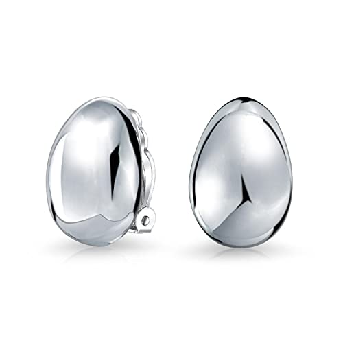 Geometrisch Einfach .925 Sterling Silber Kuppel Garnelen Birnenform Tropfen Clip On Ohrringe Für Frauen Legierung Clip von Bling Jewelry