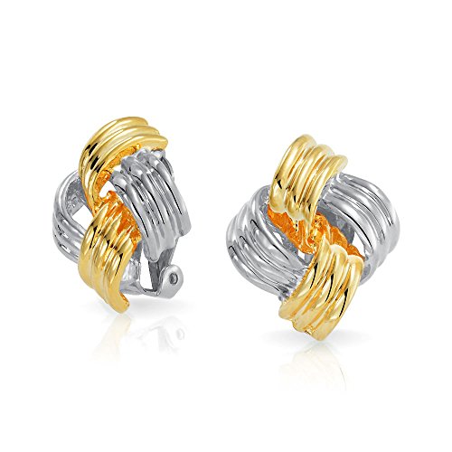Geometrische Quadratische Zwei Ton Seil Kabel Liebe Knot Clip Auf Ohrringe Für Frauen Nicht Durchbohrt Ohren 14K Gold Silber Plattiert Messing Geometrische Quadratische Zwei Ton Seil Kabel Liebe Knot Clip Auf Ohrringe Für Frauen Nicht Durchbohrt Ohren 14K Gold Silber Plattiert Messing von Bling Jewelry