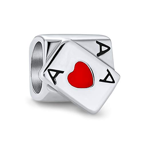 Winner Casino Poker Asse Kartenspiel Ass Der Herzen Charm Bead Für Frauen Für Jugendlich .925 Sterlingsilber Passt Europäischen Armband von Bling Jewelry