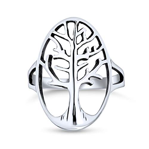 Große Offene Ovale Aussage Familie Wunschbaum Des Lebens Ring Für Frauen Für Frau Teenager 925 Sterling Silber von Bling Jewelry