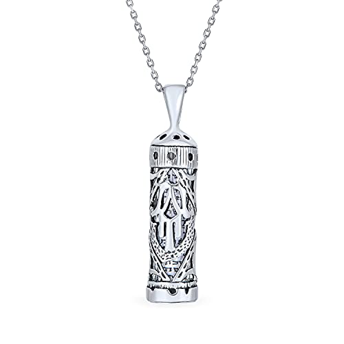 Hanukkah Magen Judaic Hamsa Hand Pergament Anhänger Kabbalah Halskette Für Bat Mitzvah Für Männer Für Frauen .925 Sterling Silber von Bling Jewelry