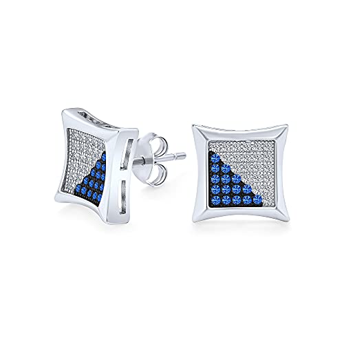 Herren Blau Weiße Quadratische Drachenförmige Micro Pave Zirkonia CZ Ohrstecker Simulierter Saphir Sterlingsilber 10MM Herren Blau Weiße Quadratische Drachenförmige Micro Pave Zirkonia CZ Ohrstecker Simulierter Saphir Sterlingsilber 10MM von Bling Jewelry