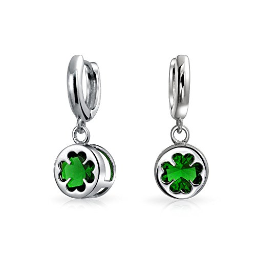 Glück Der Irischen Keltischen St. Patrick'S Day Kleeblatt Vier Blatt Smaragd Grüner Klee Tropfen Baumeln Ohrringe Für Frauen Graduierung .925 Sterling Silber Hebel Zurück von Bling Jewelry