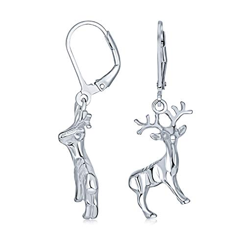 Jäger Outdoor Buck Elch Elch Antilope Weihnachten Rudolph Rentier Dangle Ohrringe Für Frauen Teenager Lever Zurück .925 Sterling Silber von Bling Jewelry