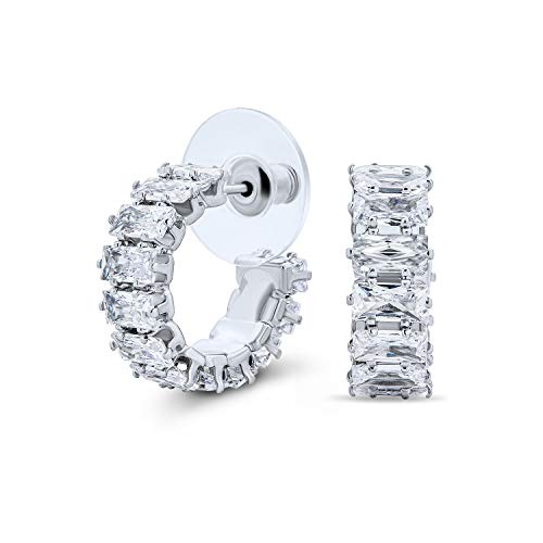 Klassische Braut-Statement AAA CZ Brillant Smaragdschliff Zirkonia Eternity Creolen für Frauen Hochzeit Abschlussball Feiertag formelle Party für durchstochene Ohren versilbert 0,5 Zoll Durchmesser Klassische Braut-Statement AAA CZ Brillant Smaragdschliff Zirkonia Eternity Creolen für Frauen Hochzeit Abschlussball Feiertag formelle Party für durchstochene Ohren versilbert 0,5 Zoll Durchmesser von Bling Jewelry