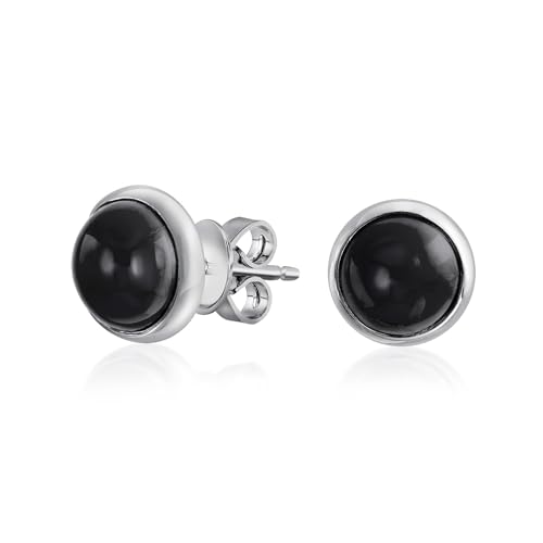 Klassische einfache schwarze Onyx-Fassung runde Kuppelknopf-Ohrstecker für Frauen .925 Sterlingsilber Klassische einfache schwarze Onyx-Fassung runde Kuppelknopf-Ohrstecker für Frauen .925 Sterlingsilber von Bling Jewelry