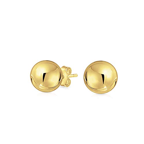 Klassische Glatte Runde Kugelohrstecker Aus Echtem Gelbgold 14K Für Frauen Und Männer 8 Mm von Bling Jewelry