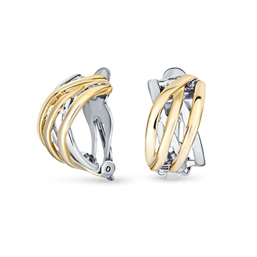 Klassische Offene Criss Cross Twist Draht Zwei Ton Keltischer Knoten Geflecht Breite Halbkreolen Clip On Ohrringe Für Frauen Nicht Gepiercte Ohren Vergoldet Versilbert Klassische Offene Criss Cross Twist Draht Zwei Ton Keltischer Knoten Geflecht Breite Halbkreolen Clip On Ohrringe Für Frauen Nicht Gepiercte Ohren Vergoldet Versilbert von Bling Jewelry