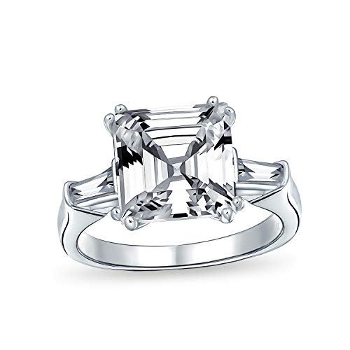 Klassischer zeitloser 2,5 Karat AAA cz Quadrat Brillant Prinzessin Schnitt Solitär Verlobungsring für Frauen .925 Sterling Silber Zirkonia Pave Seite Stein Band von Bling Jewelry